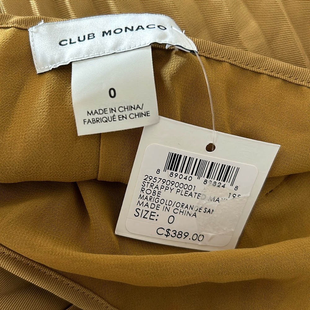 NWT Club Monaco Strappy Pleated Maxi Dress marigold - Picture 6 of 8
